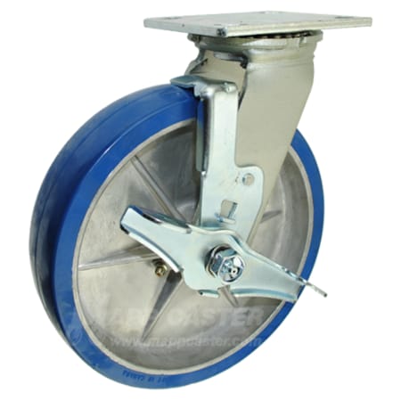 Mapp Caster 8"X2" Poly. on Aluminum Wheel Swivel Caster W/ Brake, 1, 250 Lbs Cap 1463P7B820SB